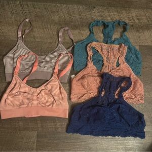 Nursing Bra/Motherhood Maternity Bralette Bundle, 5 Pc (Small)
